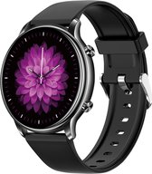 Kiraal Fit 4 - Smartwatch dames - Smartwatch Heren - Stappenteller - Full Screen - Fitness Tracker - Activity Tracker - Smartwatch Android & IOS - Zwart