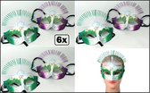 6x Masque vénitien de luxe grec assorti - Masque pour les yeux - Thema festival carnaval masque pour les yeux amusant