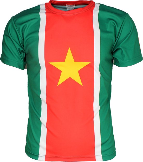 Foto: Suriname vlag oldschool style voetbal t shirt groen origineel design xxl