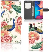 Telefoonhoesje met Pasjes geschikt voor Samsung Galaxy A30 Pink Peacock