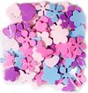 foto van 100 Foam Stickers Hartjes, Bloemetjes en Vlinders | Knutselstickers | Knutselen Meisjes, Knutselen Kinderen | Foamstickers Harten en Bloemen | Hobbystickers | Kaarten Maken | Lente en Voorjaar | Foam Stickers Roze, Lila, Mint en Blauw Meisjesstickers
