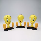 Looney Tunes, Statue, Figurine Tweety trio. Beeldjes Tweety horen,zien,zwijgen.