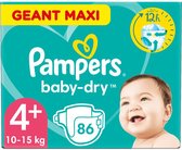 Pampers Baby-Dry Luiers Maat 4+ 10KG-15KG 86 stuks