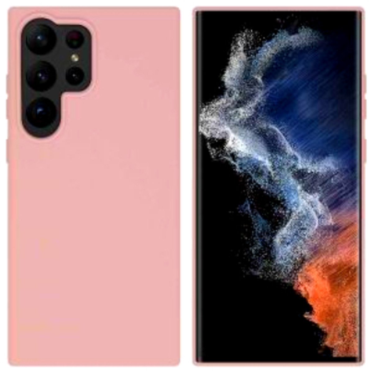 Samsung galaxy S23 ULTRA hoesje - siliconen case - telefoonhoesje roze