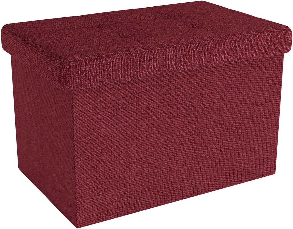 Intirilife Opvouwbaar Krukje 38 X 38 X 38 Cm In Wit   Zitkubus Met Opbergruimte En Deksel Van Stof In Ribfluweellook   Zitkubus Voetensteun Opbergbox Kist Bankzitting 746586911