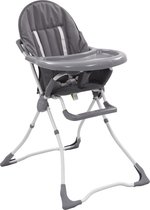 vidaXL - Kinderstoel - hoog - grijs - en - wit