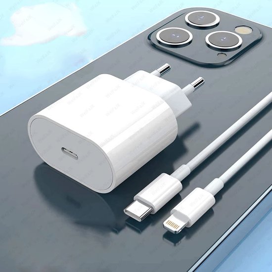 Snellader iPhone met 2m kabel 20W oplader inclusief Oplaadkabel van 1