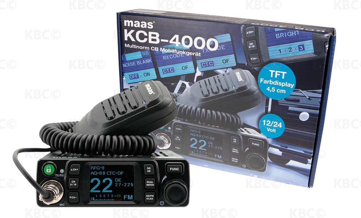 Maas® KCB-4000 - AM/FM - CB radio - 12/24 Volt - 27 MHz - VOX