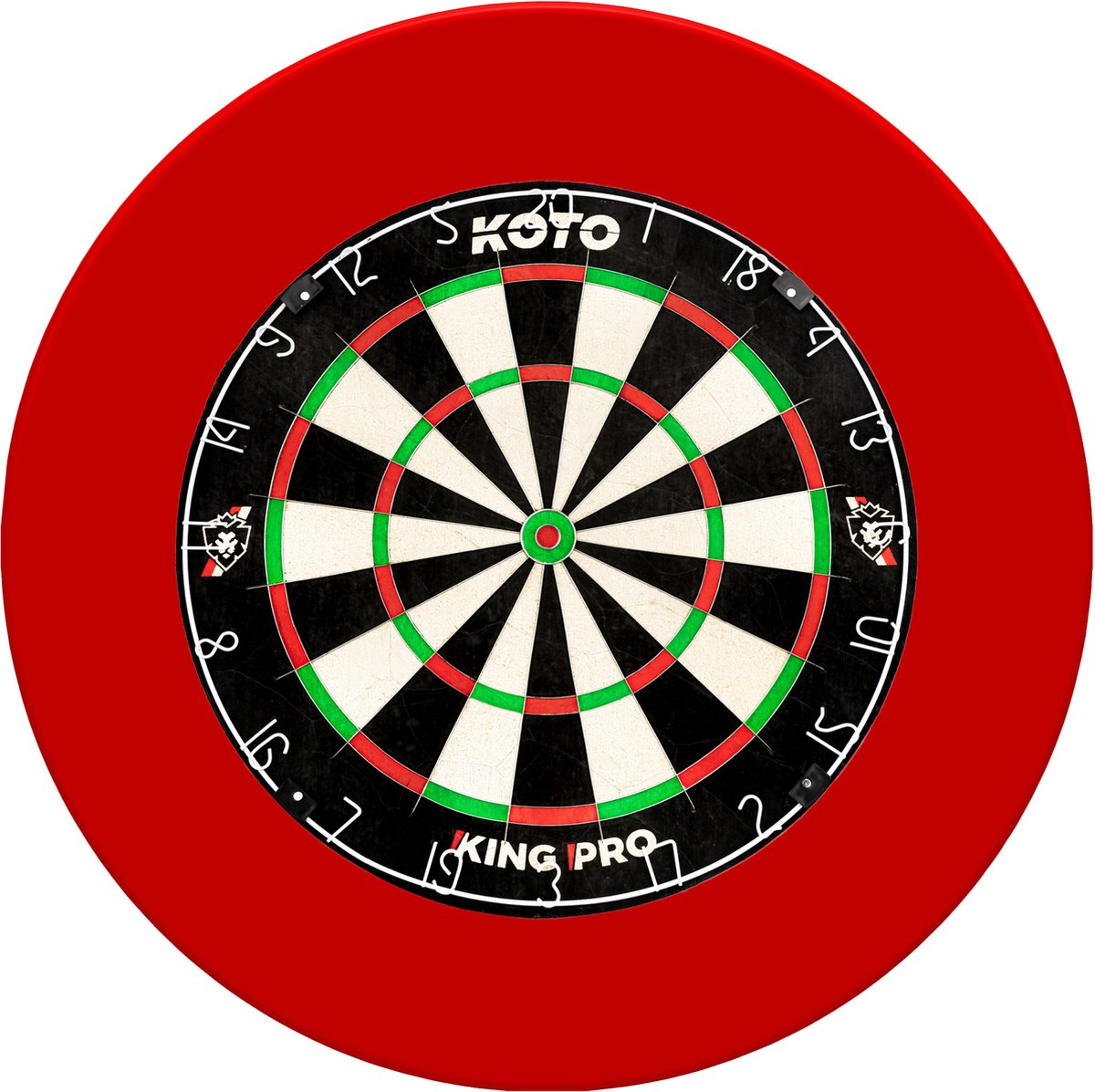 KOTO King Pro + Rood Dartboard Surround, Hoogwaardige dartrand voor alle dartborden, Dart Surround om je darts en muren te beschermen, Eenvoudig te bevestigen.