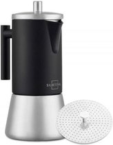 SILBERTHAL Inductie Espressopercolator van Roestvrij Staal - voor 1-6 Kopjes - 300 ml - Zwart