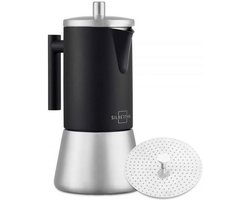 SILBERTHAL Inductie Espressopercolator van Roestvrij Staal - voor 1-6 Kopjes - 300 ml - Zwart
