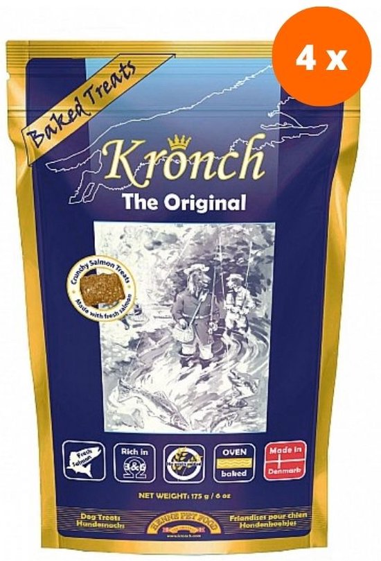 Combideal Kronch - 100% Zalmsnacks Hondensnack - 4x 175 Gram