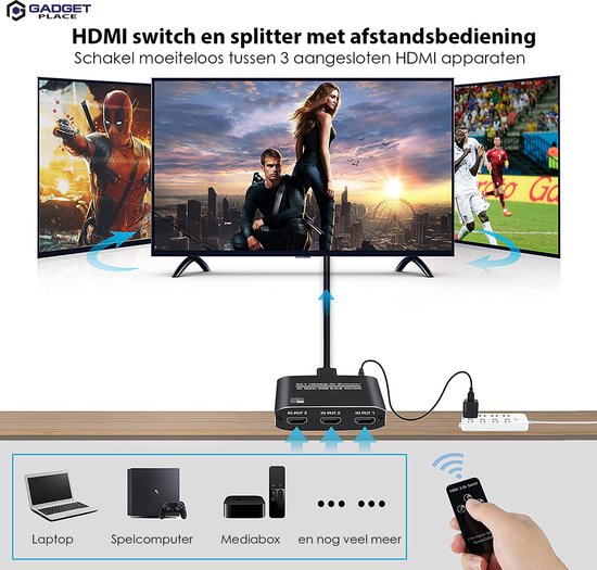 Multiprise HDMI, Aluminum Switch HDMI 3 Entrée vers 1 avec
