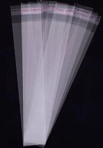 Cellofaan transparante zakjes  3x17cm  met plakstrip "MULTIPLAZA"  25 STUKS  verkoopverpakking - cadeauverpakking - traktatie - verjaardag - feest - sieraden - ordenen