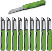 Solingen Schilmesje Robuust Handvat - RVS Glad - 16 cm met "Blade Cover" - Groen - 10 stuks