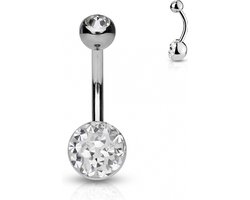 Piercing austrian crystal wit - LMPiercings