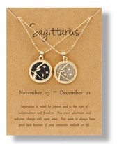 Dubbele sterrenbeeld op Kaart| Sagittarius / Boogschutter| BFF Ketting | Moederdag Cadeau