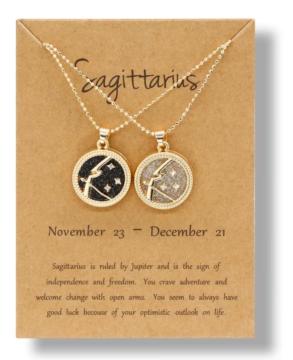 EmmyRovi Sterrenbeeld Ketting Boogschutter (Sagittarius) – Dubbele Ketting Set met Gratis Veterketting
