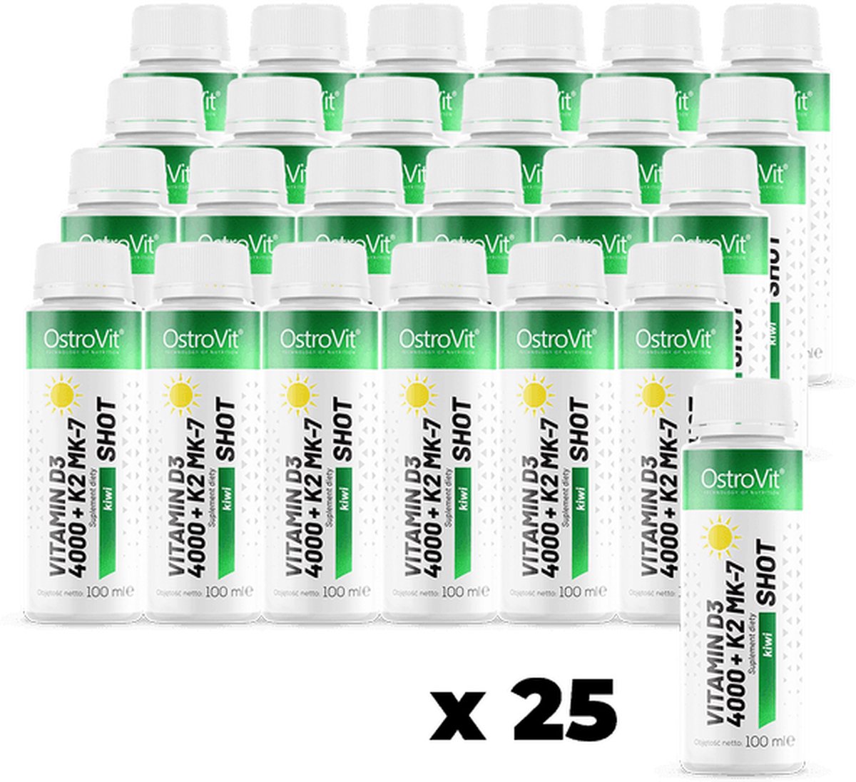 Vitaminen - 25 x Vitamin D3 4000 + K2 - 100 ml - OstroVit