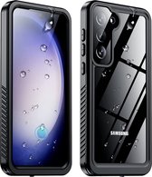 SBG Waterdicht Transparant Hoesje geschikt voor Samsung Galaxy S23 | Shockproof | Onderwater tot twee meter | Antislip greep | IP68-gecertificeerd | Doorzichtig / Zwart