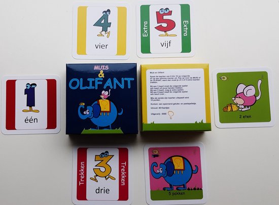 Thumbnail van een extra afbeelding van het spel Muis & Olifant [kaartspel] - [geluk] - [pesten] - [IDEE] - [cijfers] - [muis] - [olifant] - [spel] - [kort-spelletje] - [omhoog] - [uitgeverij-idee]