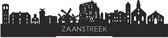 Standing Skyline Zaanstreek Zwart hout - 60 cm - Woondecoratie design - Decoratie om neer te zetten en om op te hangen - Meer steden beschikbaar - Cadeau voor hem - Cadeau voor haar - Jubileum - Verjaardag - Housewarming - Interieur - WoodWideCities