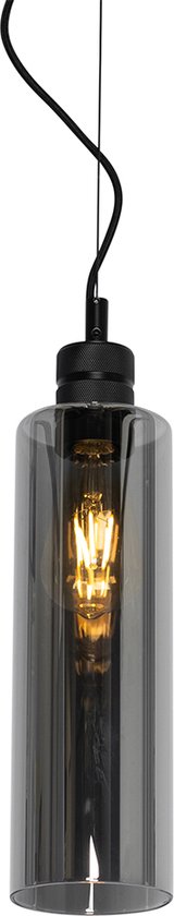 QAZQA stavelot - Moderne Hanglamp - 1 lichts - Ø 12 cm - Zwart - Woonkamer | Slaapkamer | Keuken