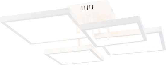 QAZQA lejo - Design Dimbare LED Plafondlamp met Dimmer - 4 lichts - L 52.5 cm - Wit - Woonkamer | Slaapkamer | Keuken