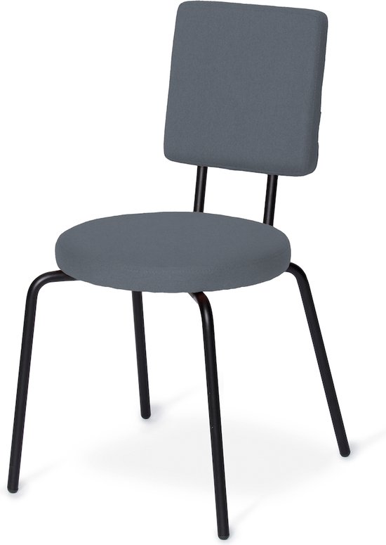 Puik Design - Option - Eetkamerstoel - Donkergrijs - Round seat/Square backrest