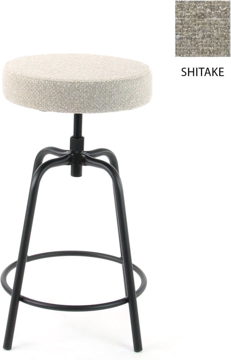 Workliving Barkruk Laag Rond - Boucle Shitake - 60-68 CM