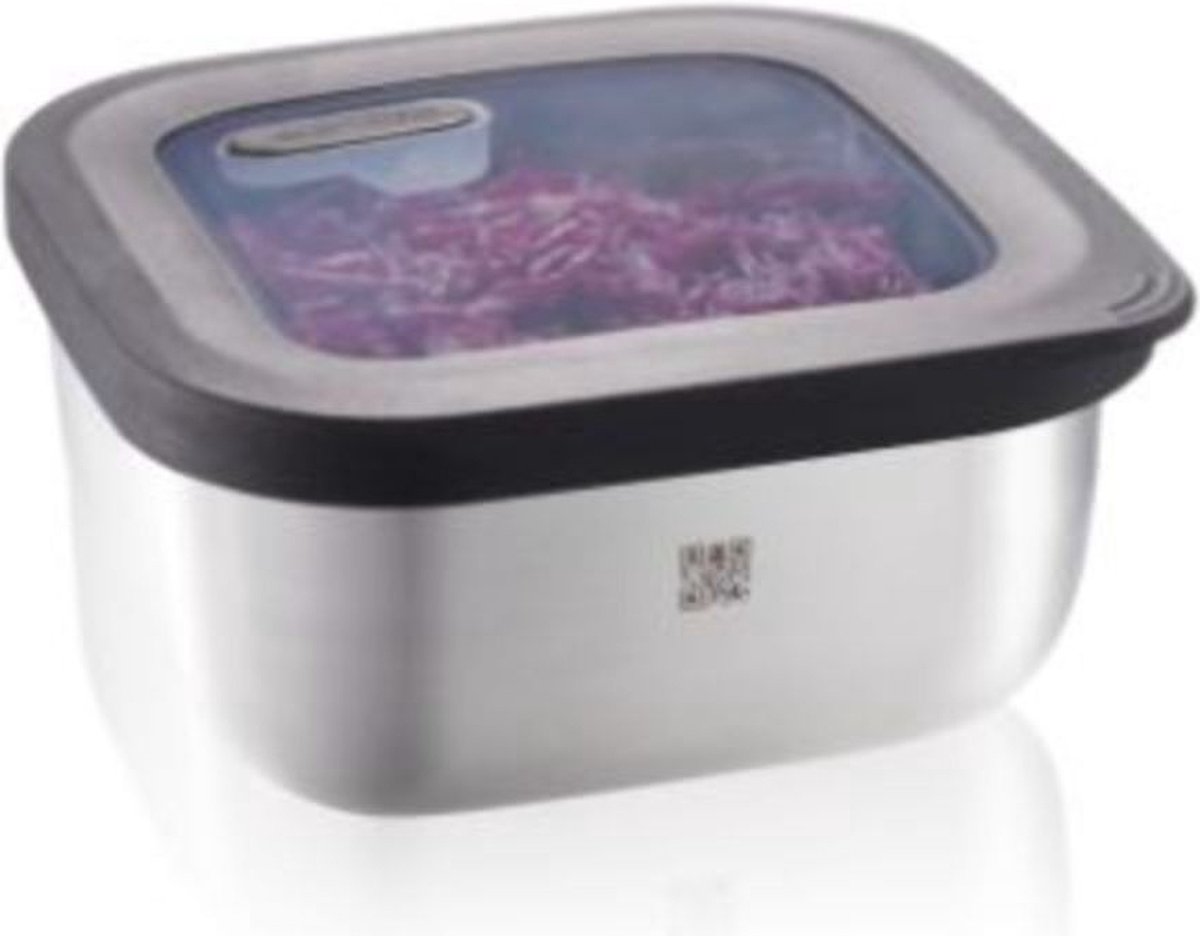 GEFU PROVIDO Voorraadpot - 400 ml - Luchtdicht Bewaarblik - Glas/RVS - Stapelbaar