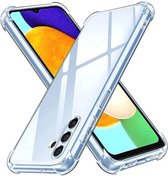 Anti shock stoot rubber siliconen - Geschikt voor Samsung Galaxy A13 5G / A04s - Extra sterke hoeken back cover - Transparant