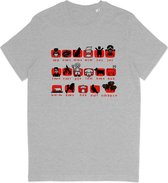 Grappig Heren en Dames T Shirt Met Moderne Leesplank Design - Grijs - XL