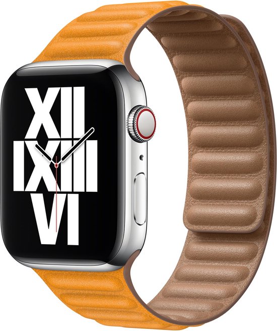 Apple Watch Leather Link - 40mm - California Poppy - Small - voor Apple Watch SE/5/6