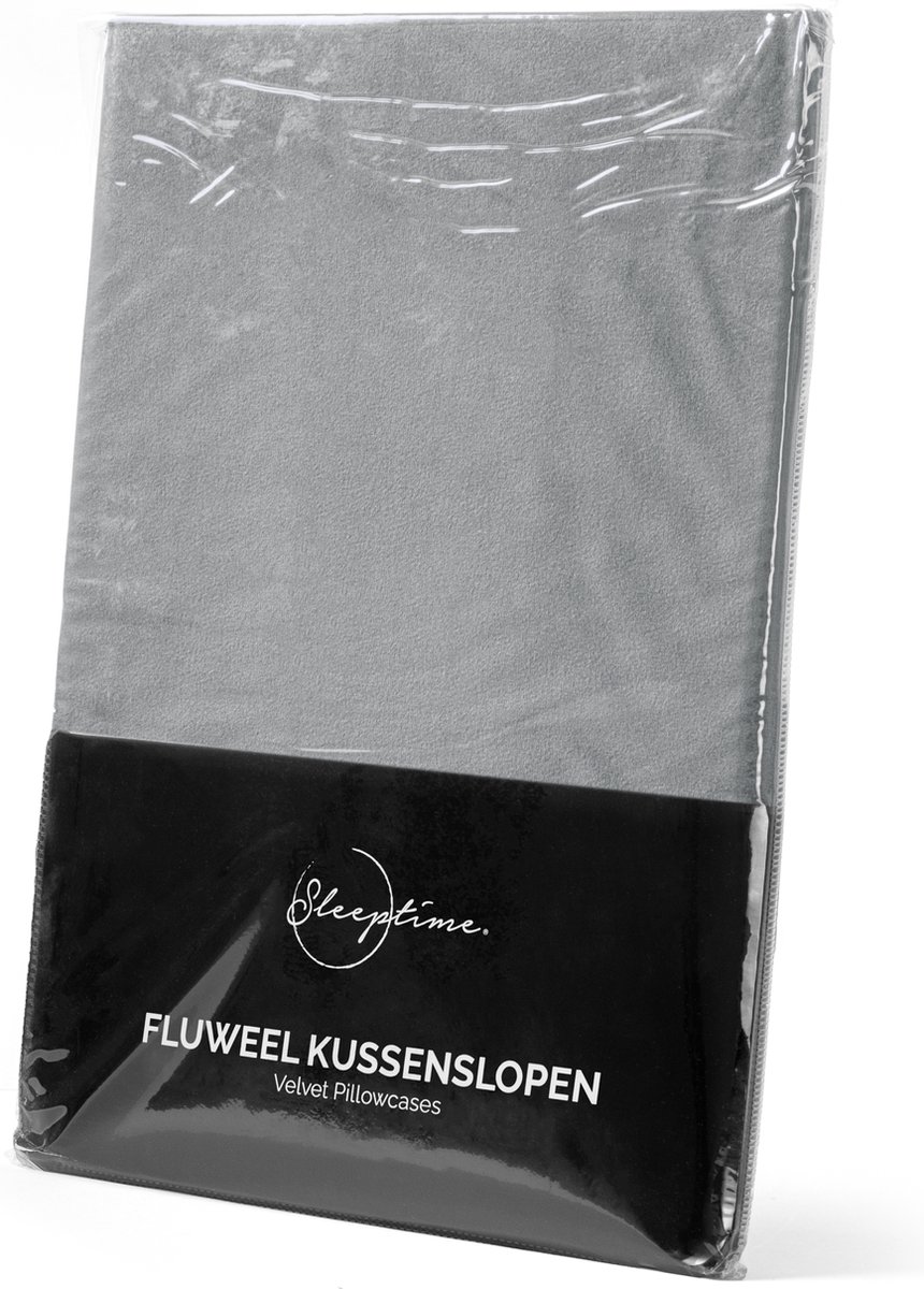 Sleeptime Velvet 2 in 1 kussenslopen Grijs 60 x 70
