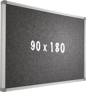 Prikbord Camira stof PRO - Aluminium lijst - Eenvoudige montage - Punaises - Prikborden - 90x180cm