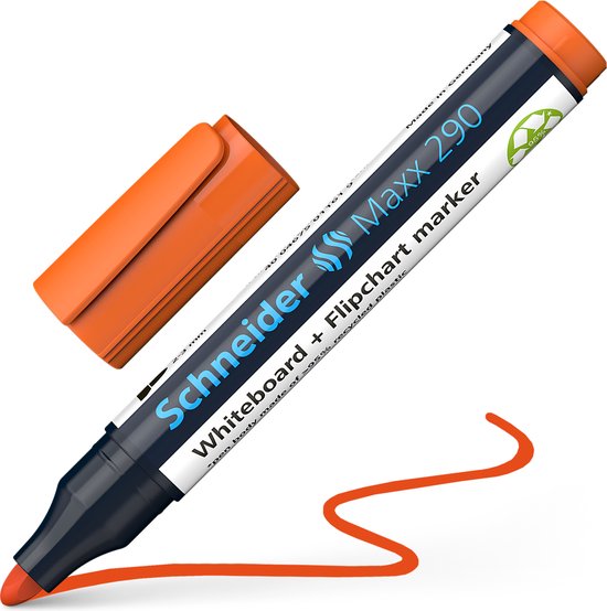 Schneider whiteboard marker - Maxx 290 - ronde punt - oranje - voor whiteboard en flipover - S-129106