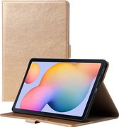 Phreeze Tablethoes - Geschikt voor Samsung Galaxy Tab S6 Lite - 2022 - Luxe Lederen Hoesje - Ingebouwde Standaard met Kaarthouders - Hoesje met Magnetische Sluiting - Beschermhoes - Goud