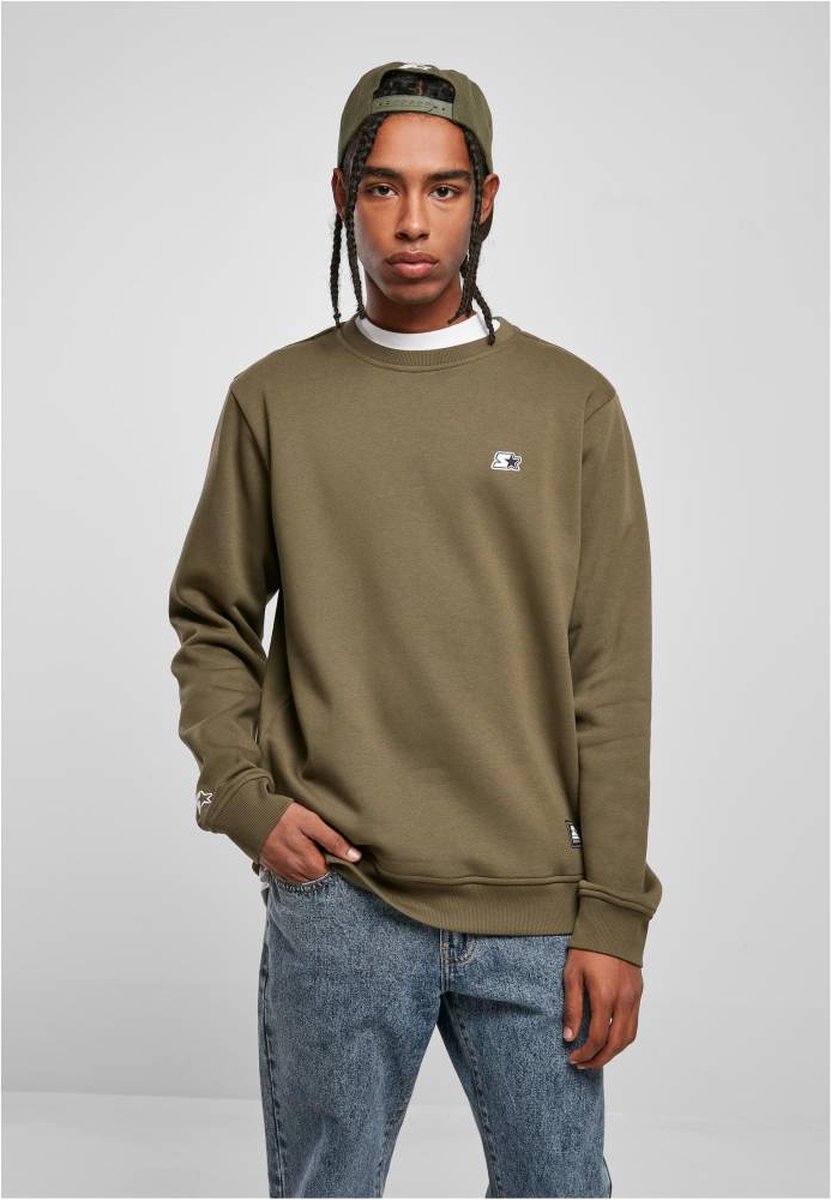 Starter Black Label Crewneck sweater/trui -XL- Essential Olijfgroen