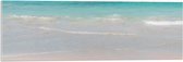 WallClassics - Acrylglas - Wit Strand met Helderblauwe Oceaan - 90x30 cm Foto op Acrylglas (Wanddecoratie op Acrylaat)