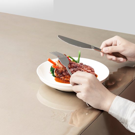 Nappe Kamyra® - Imperméable & Résistante à la Chaleur - Pour Salon, Table à Manger - PVC - Lavable - 90x140 cm - Transparent