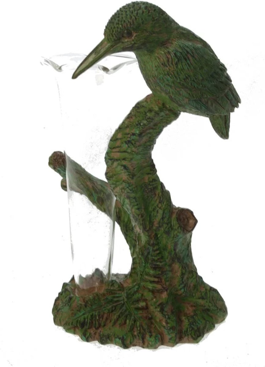 MEA Vaasje Ijsvogel, groen 9,5x6,4x17,2cm Zie foto