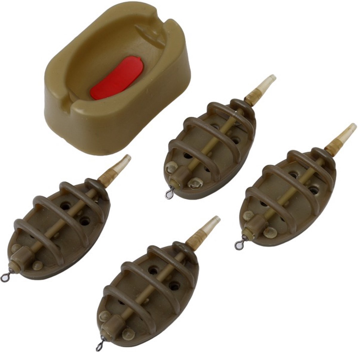 4+1 Inline Method Feeder set Method feeder Voerkorf Feeder