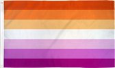 Zac's Alter Ego - 5 x 3 Feet Sunset Lesbian Flag with Brass Eyelets Vlag - Multicolours