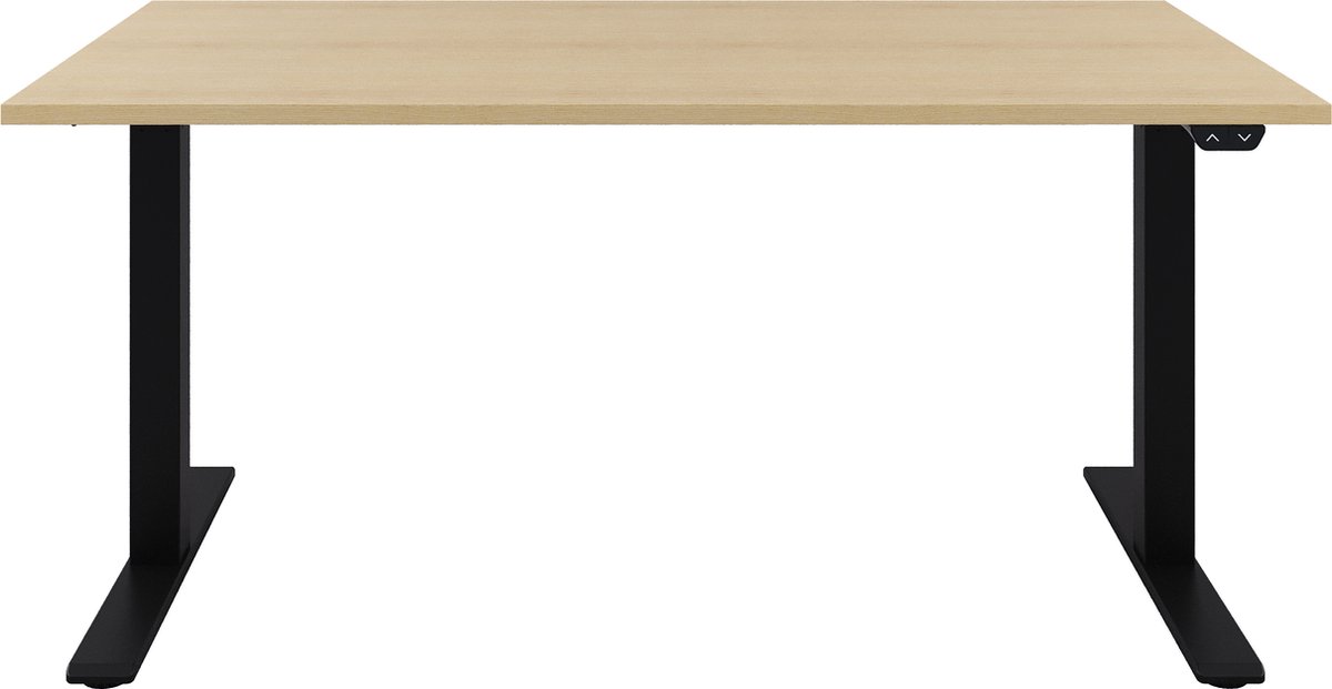 Zit sta bureau  Zit sta bureau elektrisch  Wild peren bureaublad  Zwart onderstel  120 x 80 cm-- blad- onderstel- x80