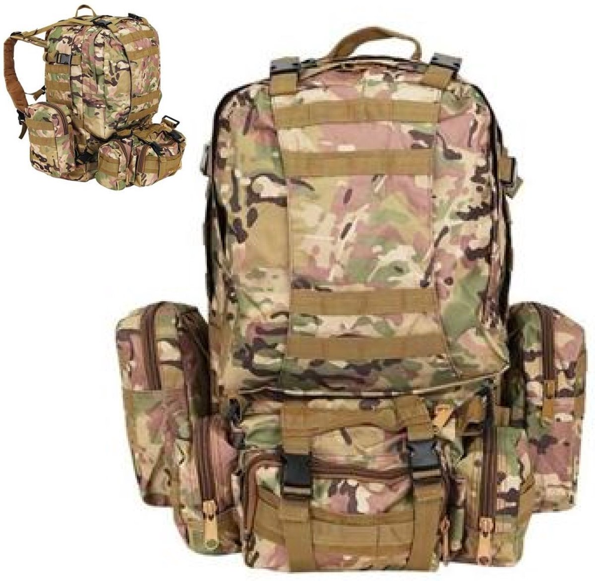 YUNICS® Militaire Rugzak XXL - Sterke en Waterdichte Rugzak - Backpack - Leger Groen - Wandelrugzak - 45 Liter