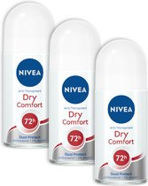 NIVEA Dry Comfort Déodorant Roller - 3 x 50 ml - Pack économique