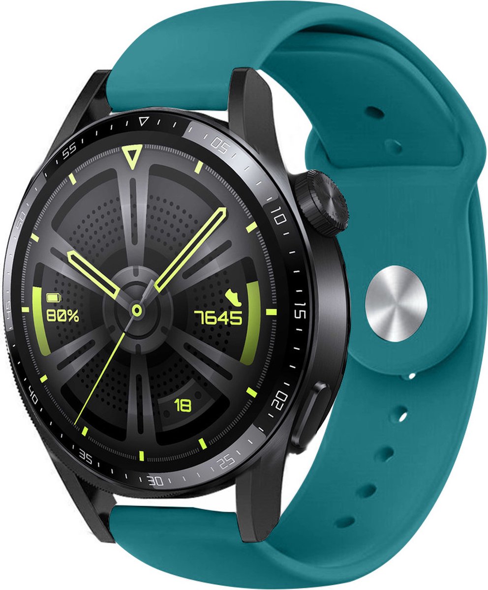 Strap-it Sport bandje geschikt voor Huawei Watch GT / GT 2 / GT 3 / GT 3 Pro 46mm / GT 4 46mm / GT 5 & 5 Pro (46mm) / GT 4 46mm / GT 5 & 5 Pro (46mm) / GT 2 Pro / GT Runner / Watch 3 - Pro / Watch 4 (Pro) / Watch Ultimate - groen-blauw