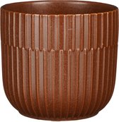 Mica Decorations - Plantenpot/bloempot - keramiek - bruin - D12.5/H11 cm