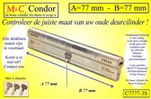 M&C Condor - High Security deurcilinder - SKG*** - 77x77 mm - Politiekeurmerk Veilig Wonen - inclusief MilaNNE gereedschap montageset